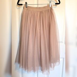 S Pink Dusty Rose Pleated Tulle Easley Skirt